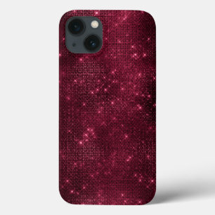 Burgundy Sparkle Glitter Girly Glam iPhone 13 Case