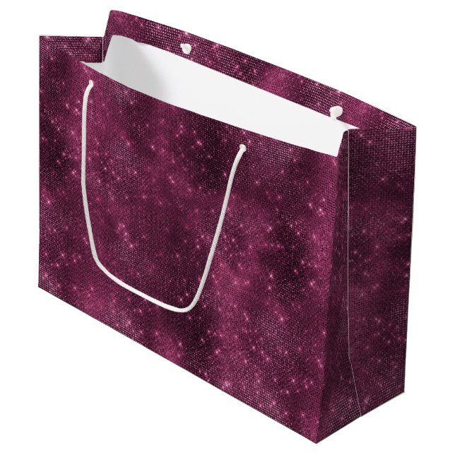 Burgundy Sparkle Large Gift Bag (Front Angled)