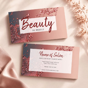 Burgundy Splash Beauty Artist Business Card