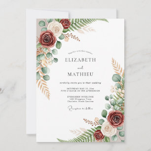 Burgundy Splendid Winter Wedding Invitation