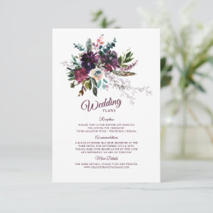 Burgundy Splendour Boho Floral Wedding Plans Enclosure Card