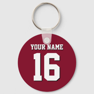 Burgundy Sporty Team Jersey Key Ring