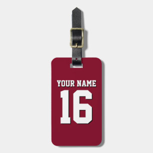 Burgundy Sporty Team Jersey Luggage Tag