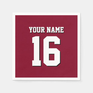 Burgundy Sporty Team Jersey Napkin