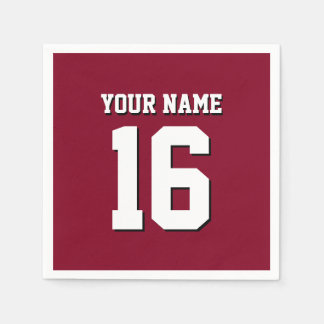 Burgundy Sporty Team Jersey Napkin