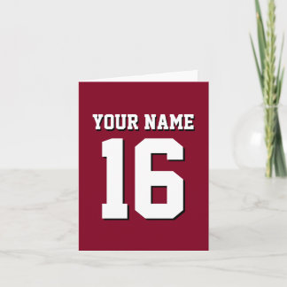 Burgundy Sporty Team Jersey Note Card