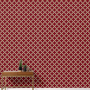 Burgundy Squares on Tan and White Wallpaper