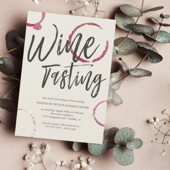 Burgundy Stains - Wine Tasting Party Invitation (Creator Uploaded)