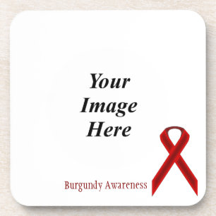 Burgundy Standard Ribbon by Kenneth Yoncich Coaster