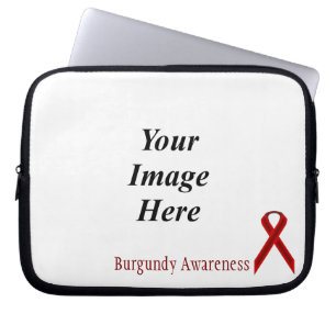 Burgundy Standard Ribbon by Kenneth Yoncich Laptop Sleeve