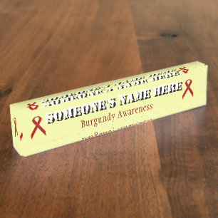 Burgundy Standard Ribbon by Kenneth Yoncich Nameplate