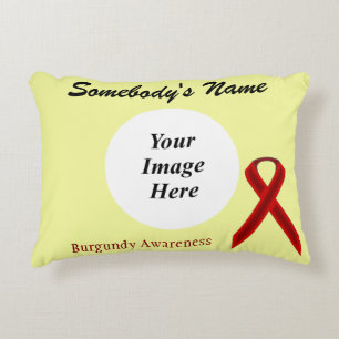 Burgundy Standard Ribbon Tmpl by Kenneth Yoncich Decorative Cushion