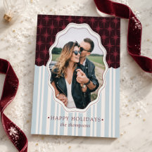 Burgundy Starburst & Powder Blue Stripe Photo