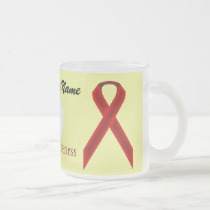 Burgundy Std. Ribbon Template by Kenneth Yoncich Frosted Glass Coffee Mug