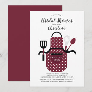 Burgundy Stock Kitchen Bridal Shower Invitation
