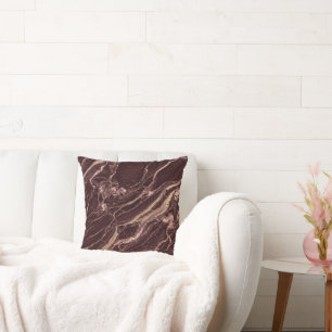 Burgundy Stone Marble Elegant Contemporary Look Cushion