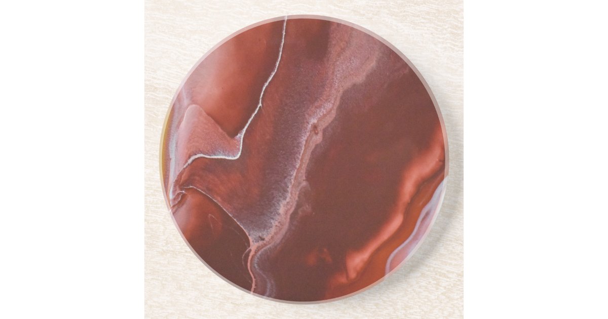 Burgundy Stone Marble Red Abstract Fluid art Coaster