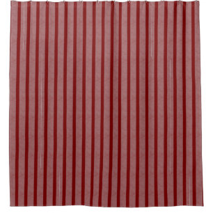 Burgundy Striped Watercolor Vintage Stripes Shower Curtain
