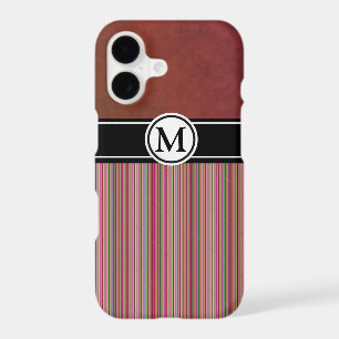 Burgundy Stripes and Black Band Monogram