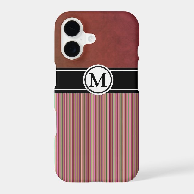 Burgundy Stripes and Black Band Monogram (Back)