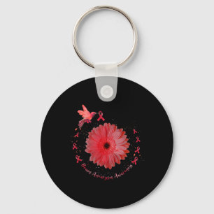 Burgundy Sunflower Brain Aneurysm Awareness 1 Key Ring