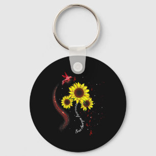 Burgundy Sunflower Brain Aneurysm Awareness Key Ring
