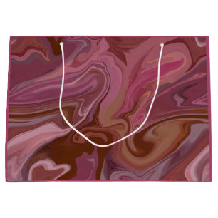 Burgundy taupe Marble gift bag
