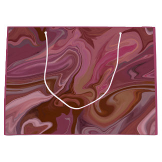 Burgundy taupe Marble gift bag