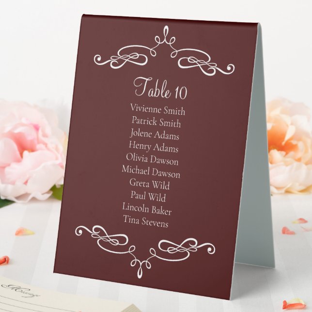 Burgundy Tent Table Number Sign  (In SItu (Wedding))