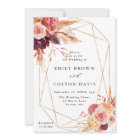 Burgundy Terracotta Flowers Gold Geometric Wedding