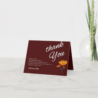 Burgundy Thank You Cards