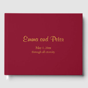 Burgundy "Through All Eternity" Minimalist Wedding Guest Book