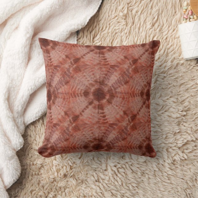 Burgundy Tie Dye Traditional Pattern Style  Cushion (Blanket)