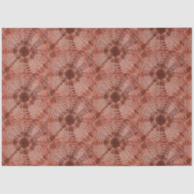 Burgundy Tie Dye Traditional Pattern Style Tissue Paper (Front)