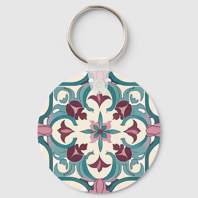 Burgundy Tile Key Ring (Front)