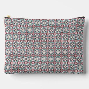 Burgundy Tile Pattern Accessory Pouch