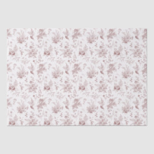 Burgundy Toile De Jouy Vintage Floral Chinoiserie Tissue Paper