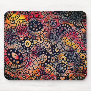 Burgundy Tranquil Oval Corals Original Abstract Mouse Mat