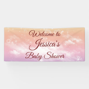 Burgundy Twinkle Twinkle Little Star Baby Shower Banner