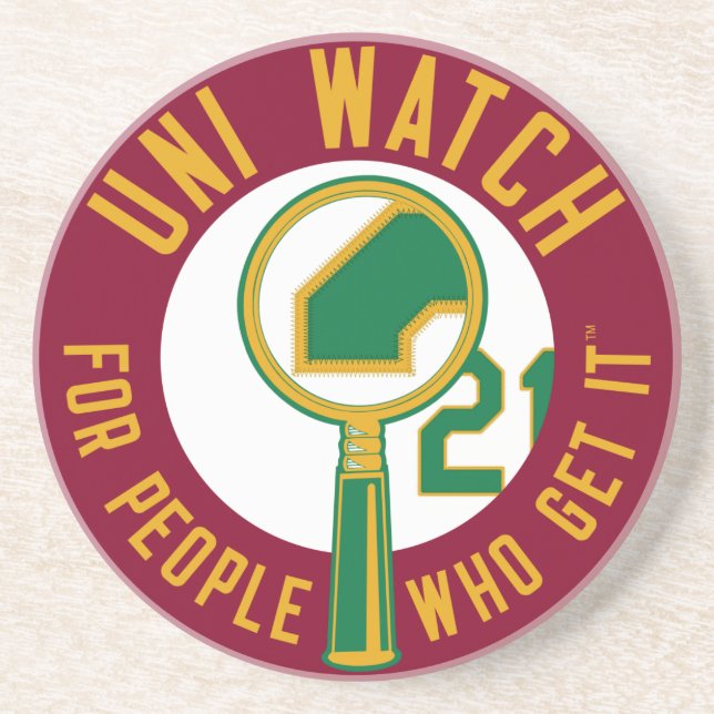 Burgundy Uni Watch Coaster (Front)