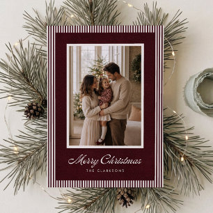 Burgundy Velvet Heirloom Christmas Photo Card