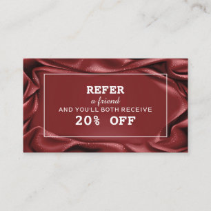 Burgundy Velvet White Frame Makeup Artist Referral Card