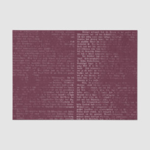Burgundy Vintage Calligraphy Tissue Paper