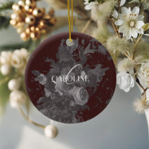 Burgundy Vintage Floral Still Life Stylish