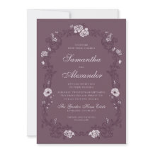 Burgundy Vintage Garden Botanical Wedding
