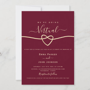 Burgundy Virtual Wedding Invitation