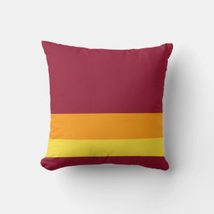 Burgundy w/ Orange and Yellow Divider Lines Cushion