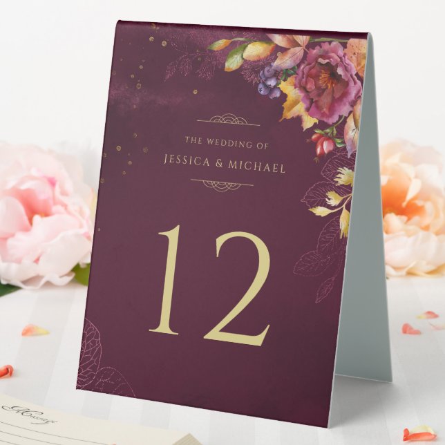 Burgundy Watercolor Fall Bouquet Elegant Wedding (In SItu (Wedding))