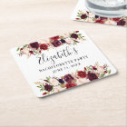 Burgundy Watercolor Floral Bachelorette Party