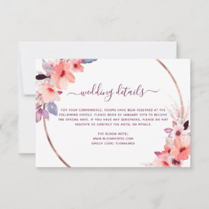 Burgundy Watercolor Floral Geometric Wedding Invitation